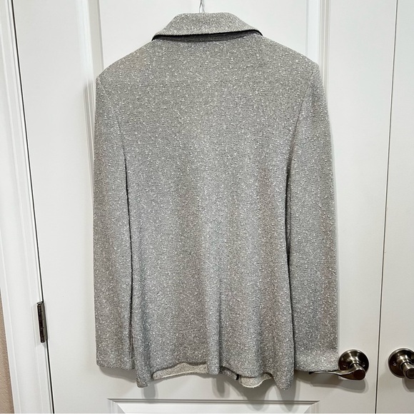 St. John Collection Silver Blazer with Black Trim - Picture 5 of 8